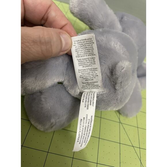 Carters Child of Mine 8" Gray Plush Baby Elephant Rattle Crinkle Stuffed Animal - Picture 8 of 9